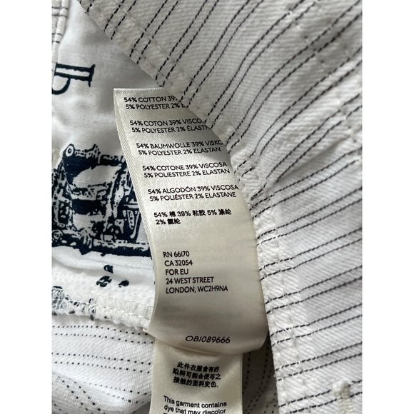 Pilcro and the Letterpress High Rise Skinny Pants Women 30 Stripe White Preppy - Picture 9 of 11